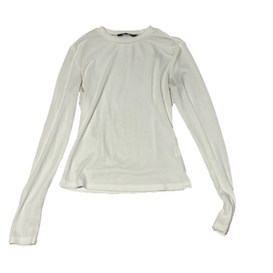 Size extra small plain white ribbed long sleeve